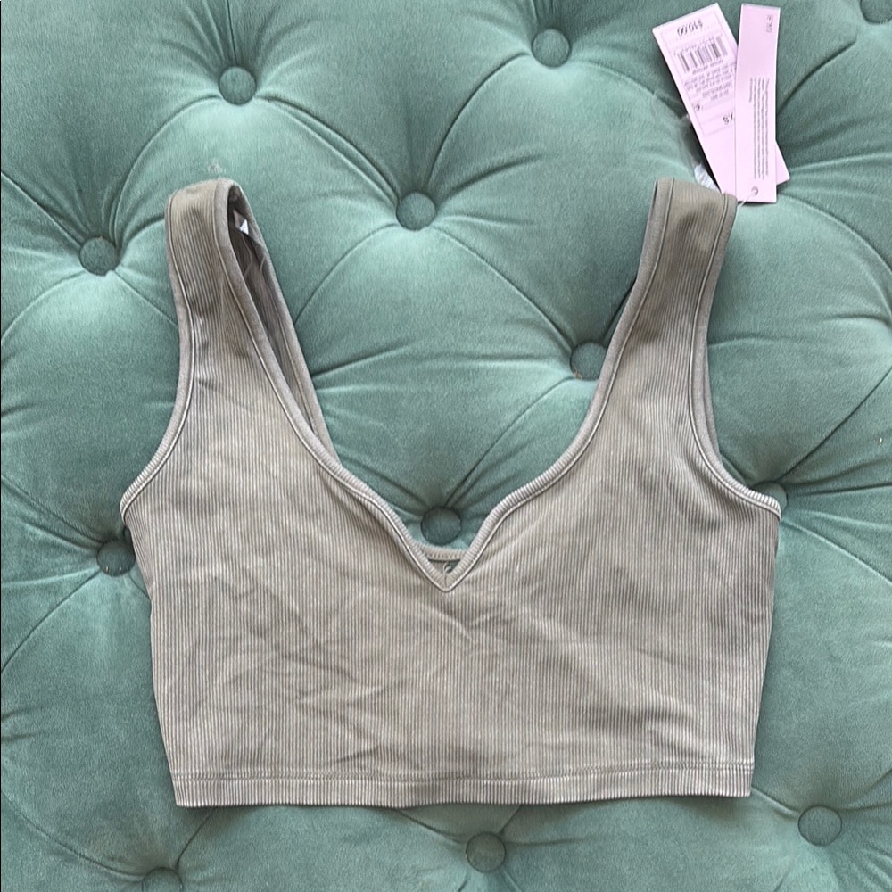 Sleek Gray Ribbed Crop Top NWT wild fable